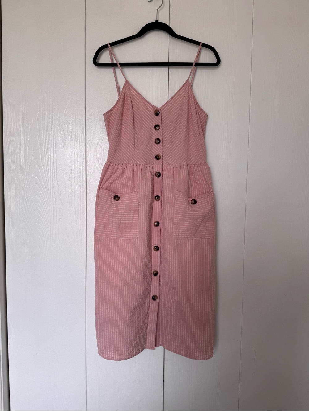 Pink Martini Blush Pink Button-Front Midi Dress - Selina Dress
